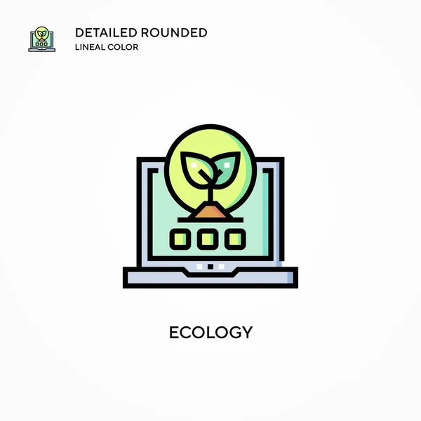 Icono Del Vector Ecología Conceptos Modernos Ilustración Vectorial Fácil Editar — Vector de stock