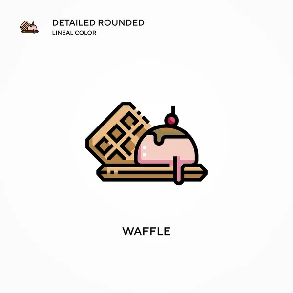 Icono Vector Waffle Conceptos Modernos Ilustración Vectorial Fácil Editar Personalizar — Vector de stock