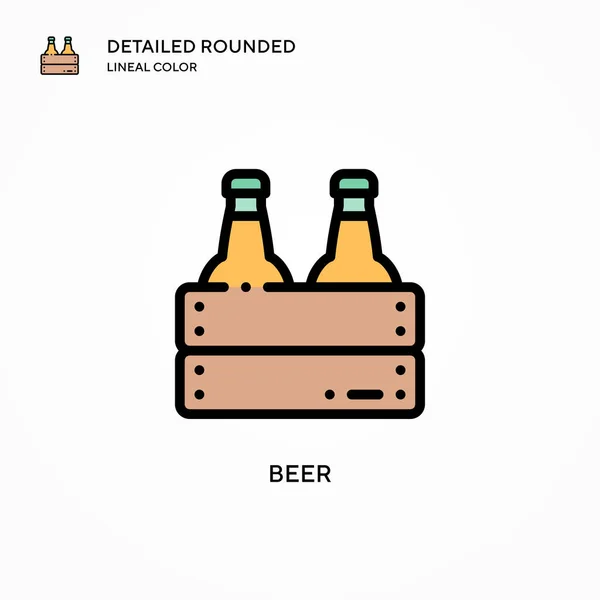 Icono Vector Cerveza Conceptos Modernos Ilustración Vectorial Fácil Editar Personalizar — Vector de stock