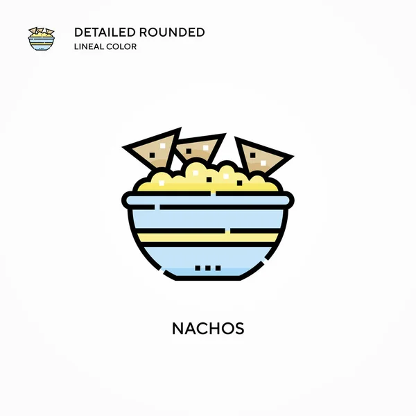 Nachos Vector Icono Conceptos Modernos Ilustración Vectorial Fácil Editar Personalizar — Archivo Imágenes Vectoriales