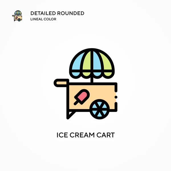 Icono Vector Carro Helado Conceptos Modernos Ilustración Vectorial Fácil Editar — Vector de stock