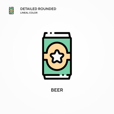 Bira vektör simgesi. Modern vektör illüstrasyon kavramları. Düzenlemesi ve kişiselleştirmesi kolay.