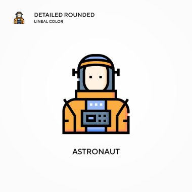 Astronot vektör simgesi. Modern vektör illüstrasyon kavramları. Düzenlemesi ve kişiselleştirmesi kolay.
