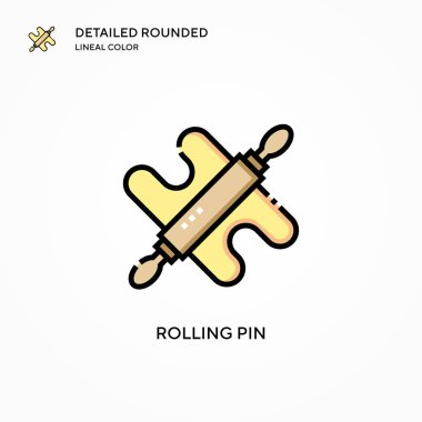Rolling pin vektör simgesi. Modern vektör illüstrasyon kavramları. Düzenlemesi ve kişiselleştirmesi kolay.