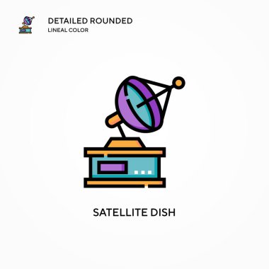 Uydu anten vektör simgesi. Modern vektör illüstrasyon kavramları. Düzenlemesi ve kişiselleştirmesi kolay.