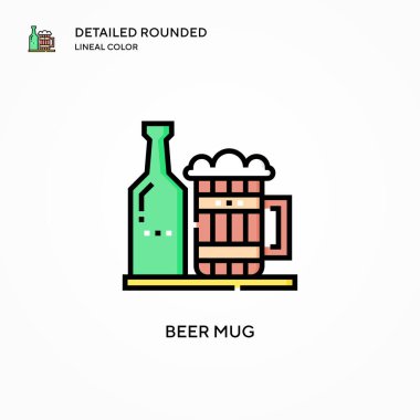 Bira kupası vektör simgesi. Modern vektör illüstrasyon kavramları. Düzenlemesi ve kişiselleştirmesi kolay.