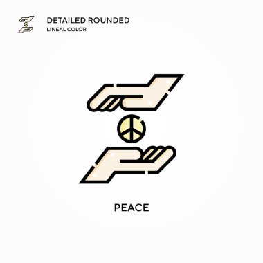 Barış vektör simgesi. Modern vektör illüstrasyon kavramları. Düzenlemesi ve kişiselleştirmesi kolay.