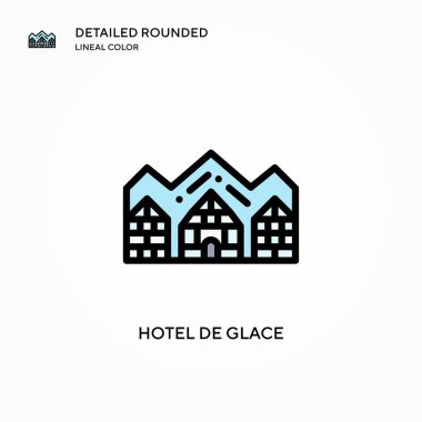 Hotel de Glace vektör simgesi. Modern vektör illüstrasyon kavramları. Düzenlemesi ve kişiselleştirmesi kolay.