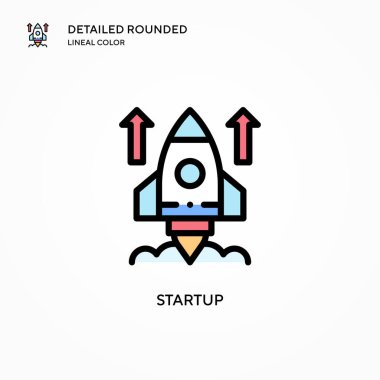 Vektör simgesini başlat. Modern vektör illüstrasyon kavramları. Düzenlemesi ve kişiselleştirmesi kolay.