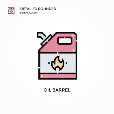 Petrol varili vektör simgesi. Modern vektör illüstrasyon kavramları. Düzenlemesi ve kişiselleştirmesi kolay.