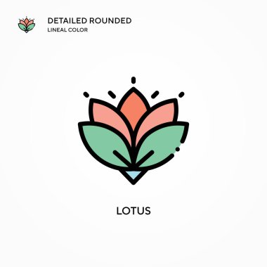 Lotus vektör simgesi. Modern vektör illüstrasyon kavramları. Düzenlemesi ve kişiselleştirmesi kolay.