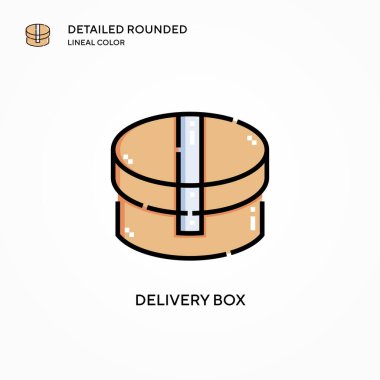 Teslimat kutusu vektör simgesi. Modern vektör illüstrasyon kavramları. Düzenlemesi ve kişiselleştirmesi kolay.