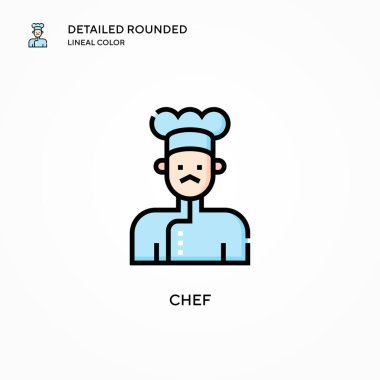 Şef vektör simgesi. Modern vektör illüstrasyon kavramları. Düzenlemesi ve kişiselleştirmesi kolay.