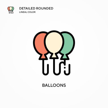 Balon vektör simgesi. Modern vektör illüstrasyon kavramları. Düzenlemesi ve kişiselleştirmesi kolay.