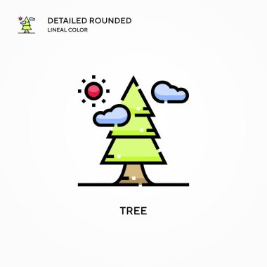 Ağaç vektör simgesi. Modern vektör illüstrasyon kavramları. Düzenlemesi ve kişiselleştirmesi kolay.