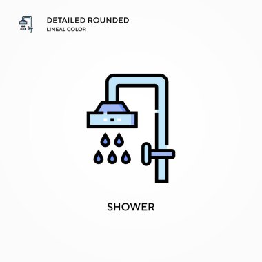 Duş vektör simgesi. Modern vektör illüstrasyon kavramları. Düzenlemesi ve kişiselleştirmesi kolay.