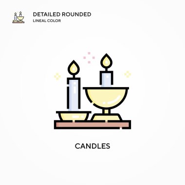 Mum vektör simgesi. Modern vektör illüstrasyon kavramları. Düzenlemesi ve kişiselleştirmesi kolay.