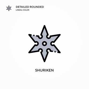 Shuriken vektör simgesi. Modern vektör illüstrasyon kavramları. Düzenlemesi ve kişiselleştirmesi kolay.