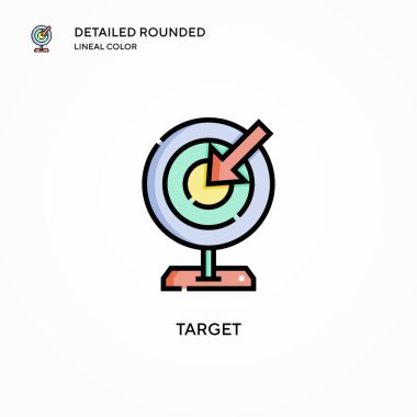 Hedef vektör simgesi. Modern vektör illüstrasyon kavramları. Düzenlemesi ve kişiselleştirmesi kolay.