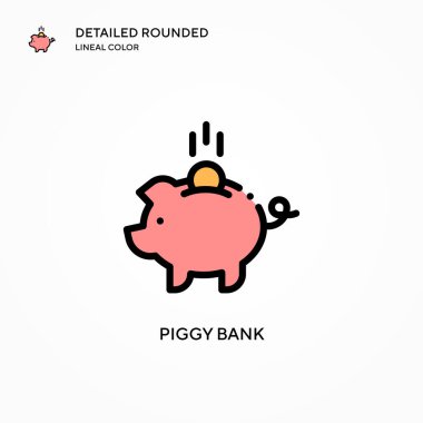 Domuz kumbarası vektör ikonu. Modern vektör illüstrasyon kavramları. Düzenlemesi ve kişiselleştirmesi kolay.