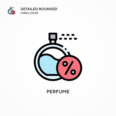 Parfüm vektör simgesi. Modern vektör illüstrasyon kavramları. Düzenlemesi ve kişiselleştirmesi kolay.