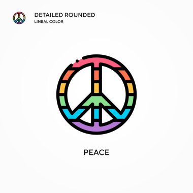 Barış vektör simgesi. Modern vektör illüstrasyon kavramları. Düzenlemesi ve kişiselleştirmesi kolay.