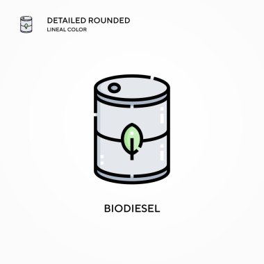 Biyodizel vektör simgesi. Modern vektör illüstrasyon kavramları. Düzenlemesi ve kişiselleştirmesi kolay.