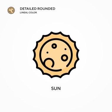 Güneş vektör simgesi. Modern vektör illüstrasyon kavramları. Düzenlemesi ve kişiselleştirmesi kolay.