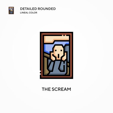 Çığlık vektör ikonu. Modern vektör illüstrasyon kavramları. Düzenlemesi ve kişiselleştirmesi kolay.