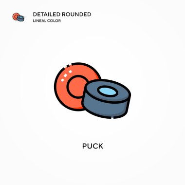 Puck vektör simgesi. Modern vektör illüstrasyon kavramları. Düzenlemesi ve kişiselleştirmesi kolay.