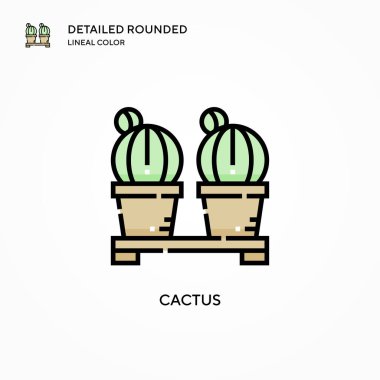 Kaktüs vektör simgesi. Modern vektör illüstrasyon kavramları. Düzenlemesi ve kişiselleştirmesi kolay.