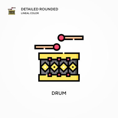 Davul vektör simgesi. Modern vektör illüstrasyon kavramları. Düzenlemesi ve kişiselleştirmesi kolay.