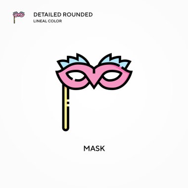 Maske vektör simgesi. Modern vektör illüstrasyon kavramları. Düzenlemesi ve kişiselleştirmesi kolay.