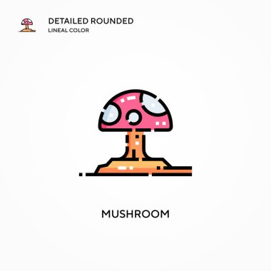 Mantar vektör simgesi. Modern vektör illüstrasyon kavramları. Düzenlemesi ve kişiselleştirmesi kolay.