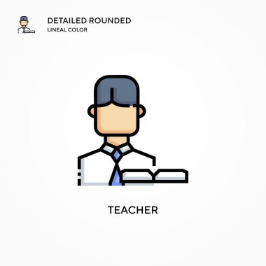 Öğretmen vektör simgesi. Modern vektör illüstrasyon kavramları. Düzenlemesi ve kişiselleştirmesi kolay.