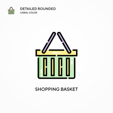 Alışveriş sepeti ikonu. Modern vektör illüstrasyon kavramları. Düzenlemesi ve kişiselleştirmesi kolay.