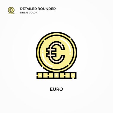 Euro vektör simgesi. Modern vektör illüstrasyon kavramları. Düzenlemesi ve kişiselleştirmesi kolay.