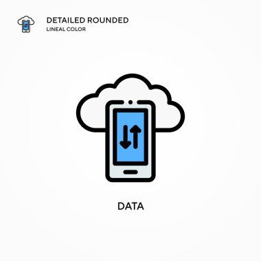 Veri vektör simgesi. Modern vektör illüstrasyon kavramları. Düzenlemesi ve kişiselleştirmesi kolay.
