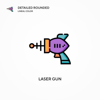 Lazer silah vektör ikonu. Modern vektör illüstrasyon kavramları. Düzenlemesi ve kişiselleştirmesi kolay.