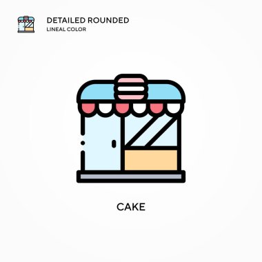 Kek vektör simgesi. Modern vektör illüstrasyon kavramları. Düzenlemesi ve kişiselleştirmesi kolay.