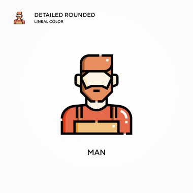 İnsan vektör simgesi. Modern vektör illüstrasyon kavramları. Düzenlemesi ve kişiselleştirmesi kolay.