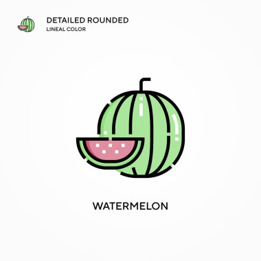 Karpuz vektör simgesi. Modern vektör illüstrasyon kavramları. Düzenlemesi ve kişiselleştirmesi kolay.