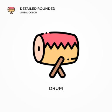 Davul vektör simgesi. Modern vektör illüstrasyon kavramları. Düzenlemesi ve kişiselleştirmesi kolay.