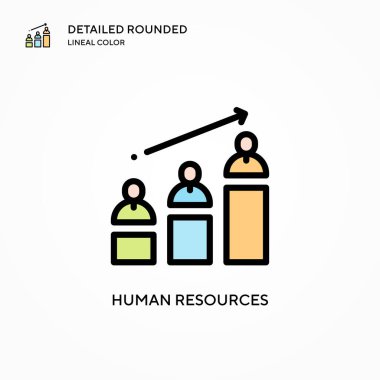 İnsan kaynakları vektör simgesi. Modern vektör illüstrasyon kavramları. Düzenlemesi ve kişiselleştirmesi kolay.