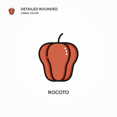 Rocoto vektör simgesi. Modern vektör illüstrasyon kavramları. Düzenlemesi ve kişiselleştirmesi kolay.