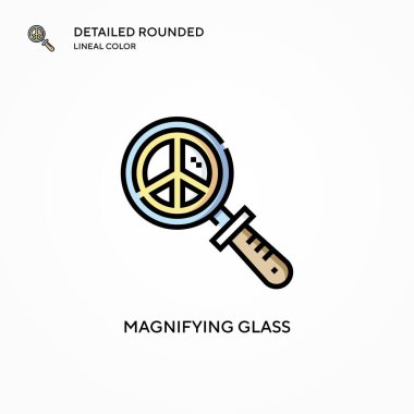 Büyütme cam vektör simgesi. Modern vektör illüstrasyon kavramları. Düzenlemesi ve kişiselleştirmesi kolay.