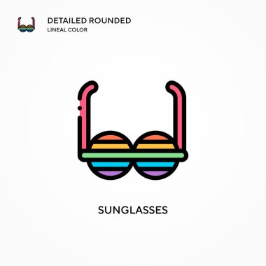 Güneş gözlüğü vektör simgesi. Modern vektör illüstrasyon kavramları. Düzenlemesi ve kişiselleştirmesi kolay.
