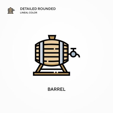 Namlu vektör ikonu. Modern vektör illüstrasyon kavramları. Düzenlemesi ve kişiselleştirmesi kolay.
