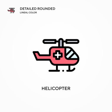 Helikopter vektör simgesi. Modern vektör illüstrasyon kavramları. Düzenlemesi ve kişiselleştirmesi kolay.