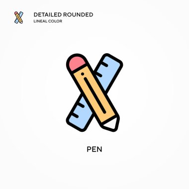Kalem vektör simgesi. Modern vektör illüstrasyon kavramları. Düzenlemesi ve kişiselleştirmesi kolay.